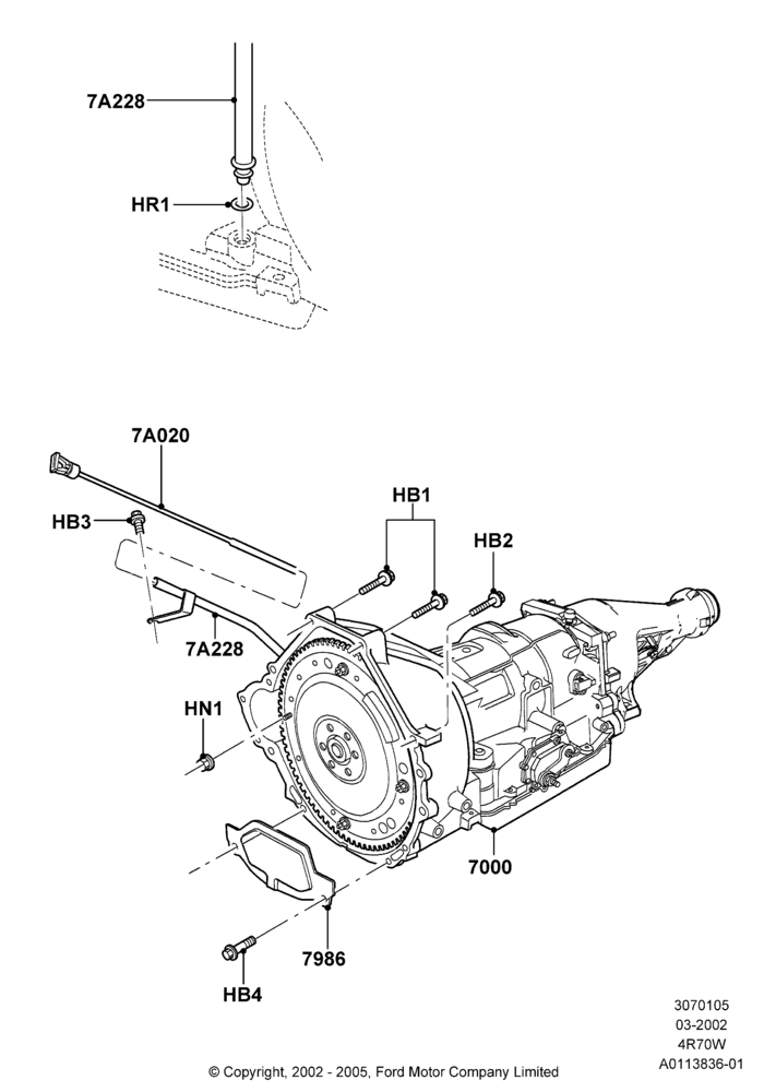 05B - Auto Trans Assy & Speedometer Drive, 2WD, 4R70/4R75 W/E 4 Speed Trans; 18/MAR/2002-02/AUG/2006