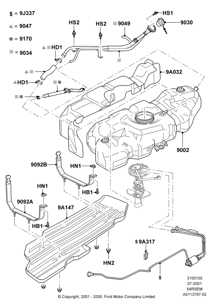 05C - Fuel Tank, 4WD, 5.4L Modular SOHC V8, With Fr.Sus/Trans/Fuel Skidplates; 18/MAR/2002-02/AUG/2004