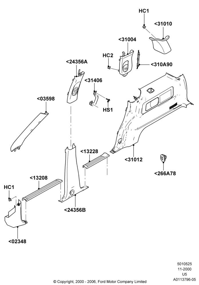 25E - Side Trim, RHD, RH; 13/NOV/2000-19/JUL/2005