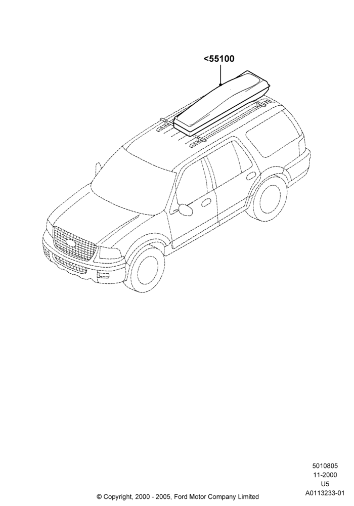 05Y - Roof Rack Systems, Accessory, Sport Track Luggage Carrier; 13/NOV/2000-02/AUG/2004