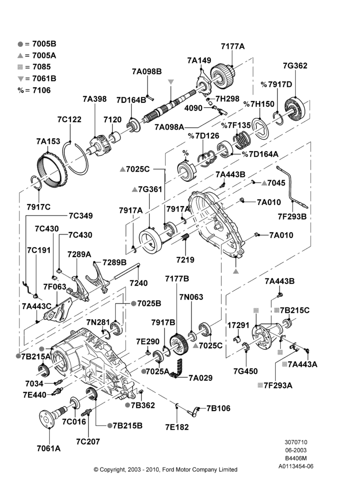 10 - Transfer Drive Components, With Manual Transfer Case; 02/JUN/2003-18/AUG/2008