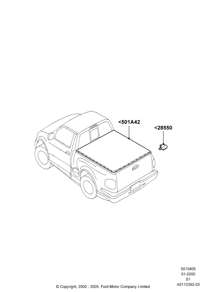 05E - Pick Up Box/Tailgate and Tonneau, Pickup Box Tonneau Cover - Soft, Accessory; 31/JAN/2000-30/JUN/2005