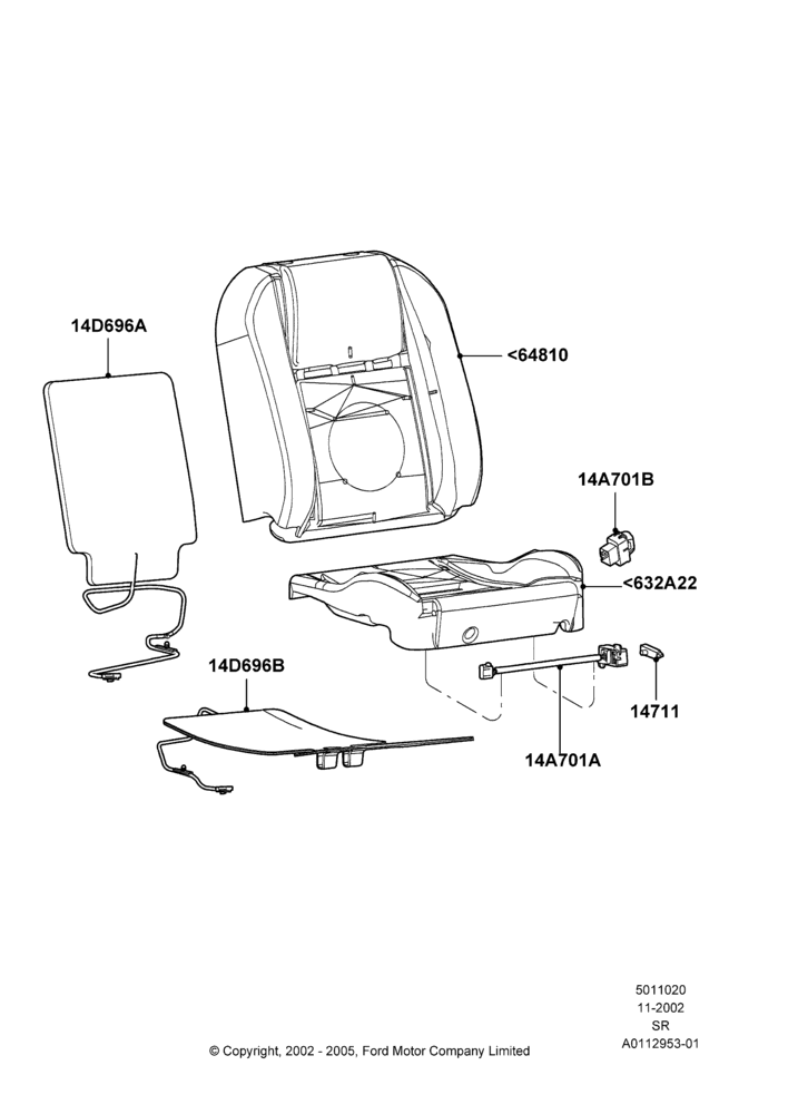 20C - Front Seat Pads/Valances & Heating, With Heated Seats; 18/NOV/2002-01/JUL/2005