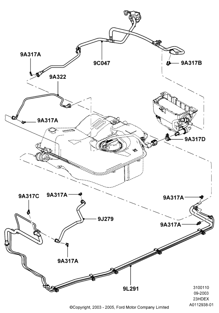 10A - Fuel Lines, 2.3L Duratec-HE (145PS) - MI4; 04/SEP/2003-27/AUG/2007
