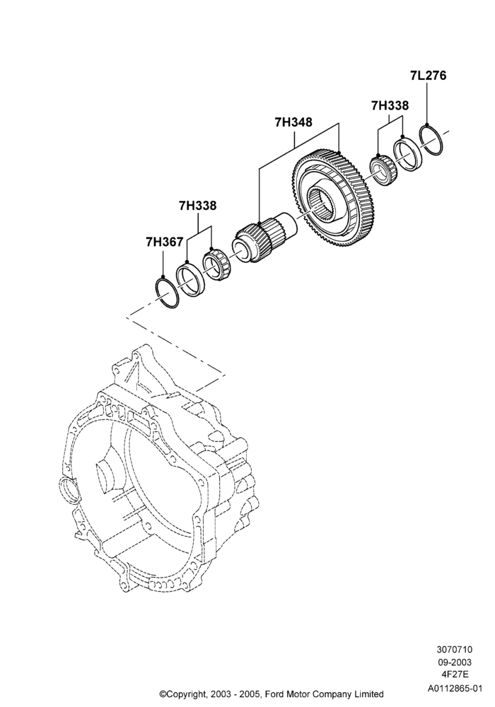 10B - Transfer Drive Components, 4-Speed Automatic Transaxle - 4F27E; 04/SEP/2003-07/DEC/2010