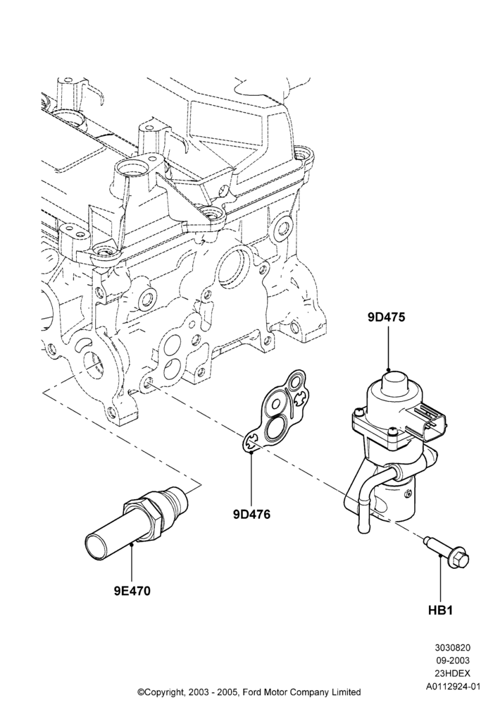 20A - Exhaust Gas Recirculation, 2.3L Duratec-HE (145PS) - MI4; 04/SEP/2003-27/AUG/2007