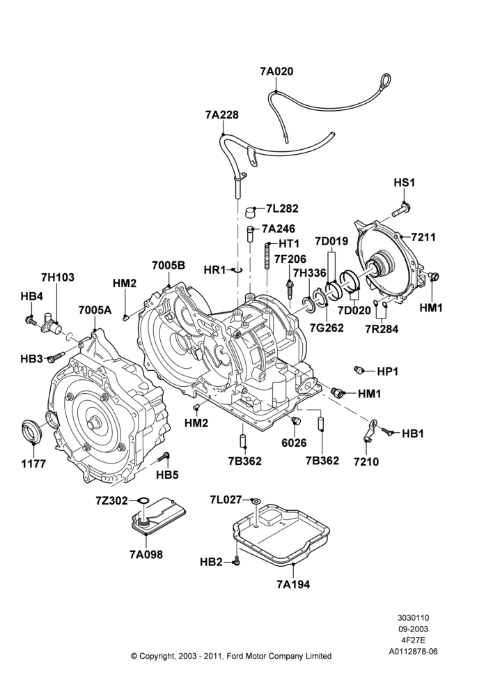 10B - Transmission External Components, 4-Speed Automatic Transaxle - 4F27E; 04/SEP/2003-07/DEC/2010