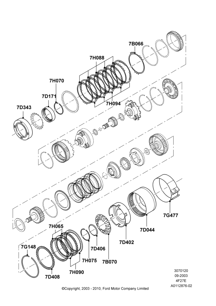 20B - Reverse Clutch and Components, 4-Speed Automatic Transaxle - 4F27E; 04/SEP/2003-27/AUG/2007