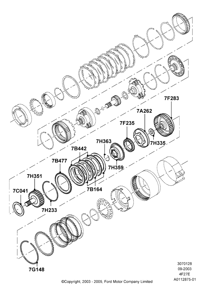 28B - Direct Clutch and Components, 4-Speed Automatic Transaxle - 4F27E; 04/SEP/2003-07/DEC/2010