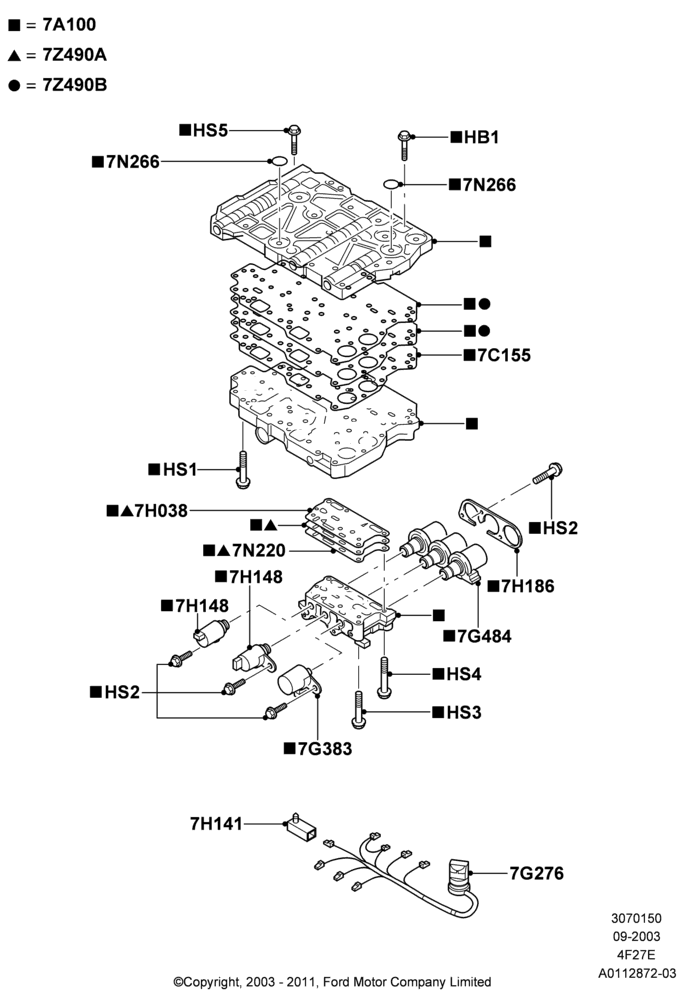 50B - Valve Body And Main Control, 4-Speed Automatic Transaxle - 4F27E; 04/SEP/2003-07/DEC/2010