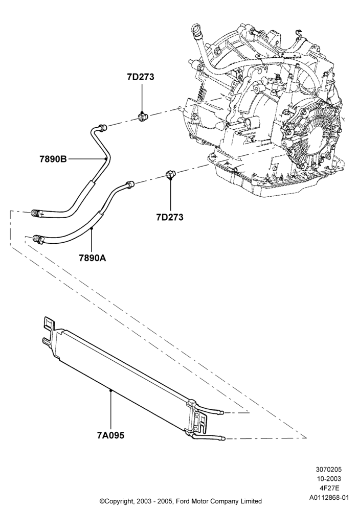 05B - Transmission Cooling Systems, 4-Speed Automatic Transaxle - 4F27E; 04/SEP/2003-05/APR/2004