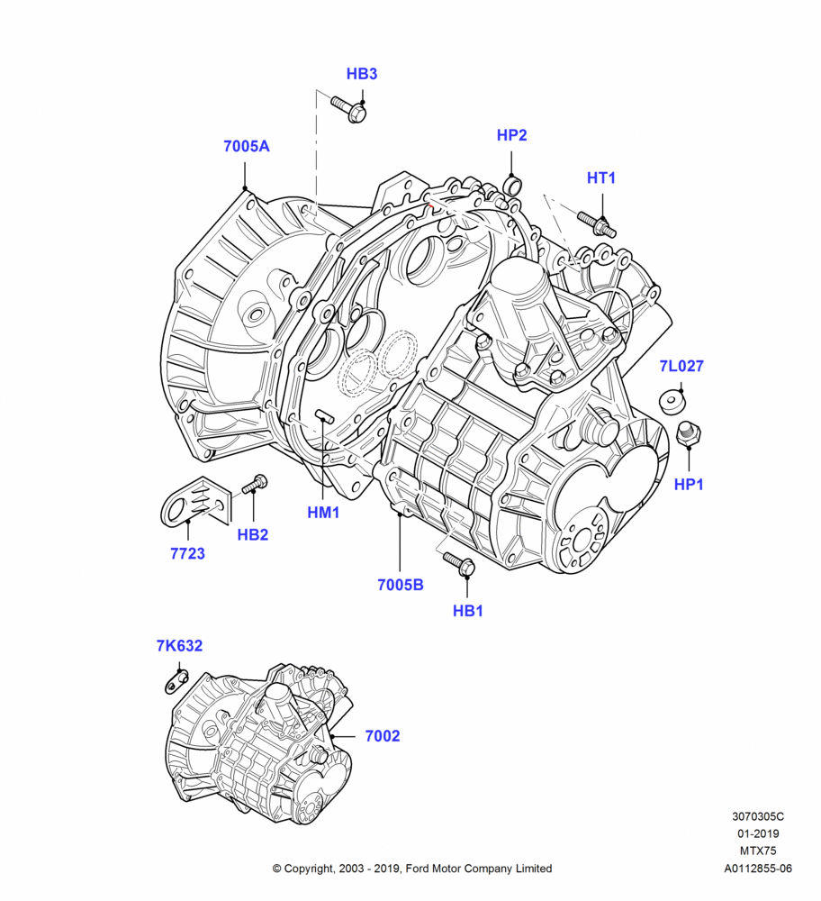 05C - Manual Transmission and Case, 5-Speed Manual Trans - MTX75; 04/SEP/2003-07/DEC/2010