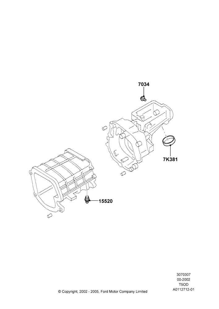 07A - Manual Transmission External Cmpnts, T5OD 5-Speed Manual Transmission; 18/SEP/2000-12/MAY/2004