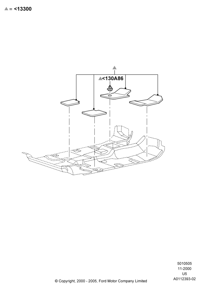 05XA - Floor Trim, Ford Series, Accessories; 13/NOV/2000-07/AUG/2006