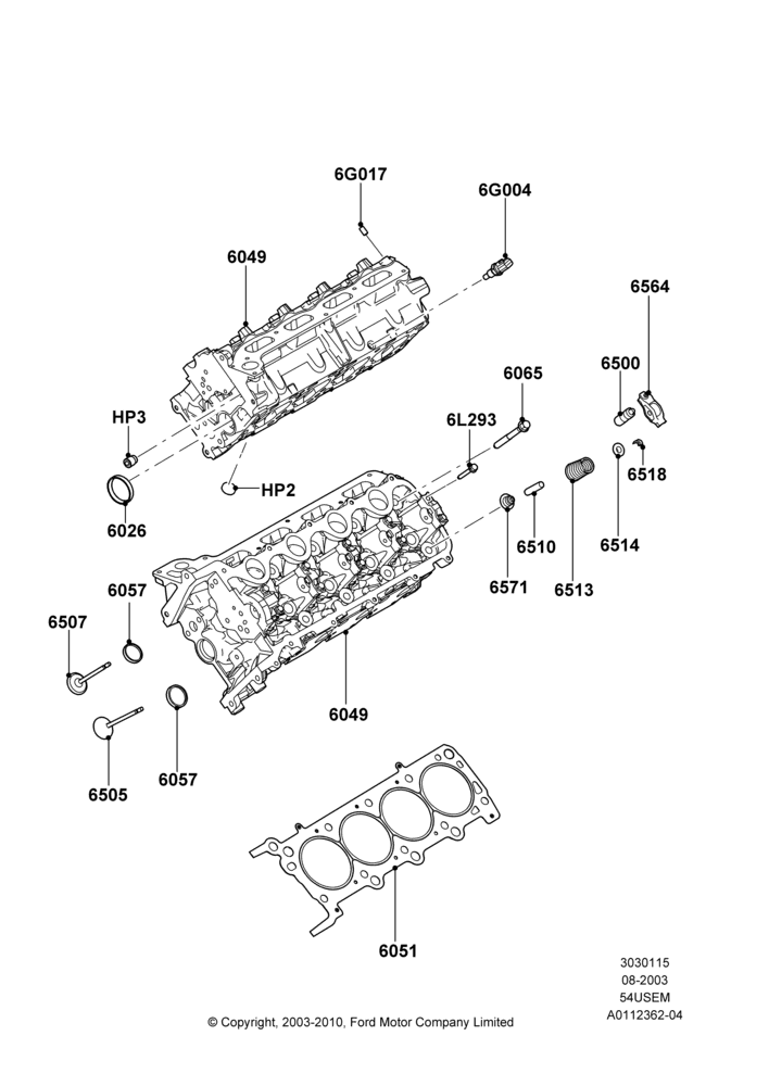 15B - Cylinder Head, 5.4L 3V V8; 02/JUN/2003-18/AUG/2008