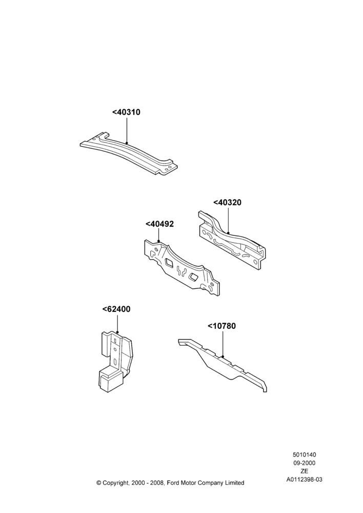 40B - Rear Panels and Rear Package Tray, Convertible; 18/SEP/2000-12/MAY/2004