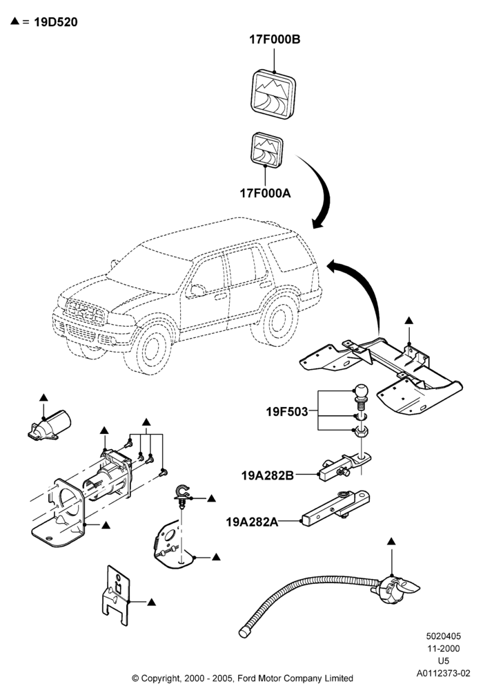 05X - Tow Bar, Accessory; 13/NOV/2000-19/JUL/2005