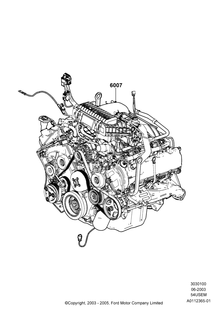 00B - Engine Assy Fully Dressed, 5.4L 3V V8; 02/JUN/2003-18/AUG/2008