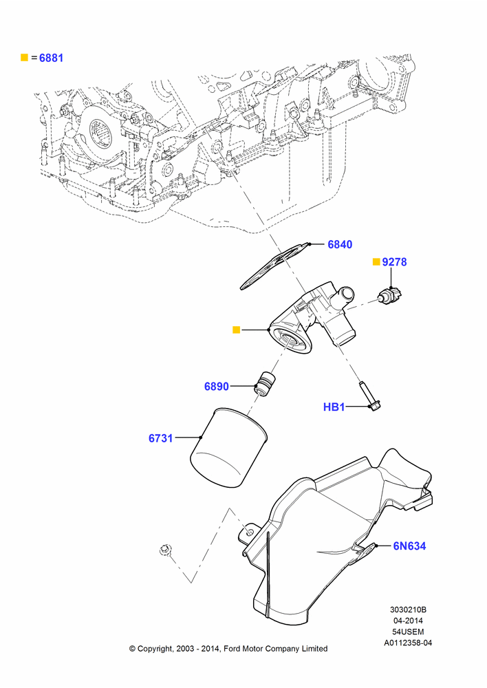 10B - Oil Cooler and Filter, 5.4L 3V V8; 02/JUN/2003-18/AUG/2008