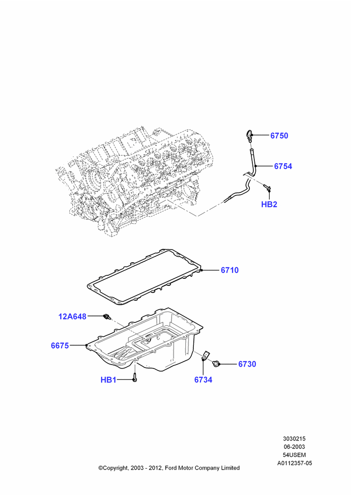 15B - Oil Pan/Oil Level Indicator, 5.4L 3V V8; 02/JUN/2003-18/AUG/2008