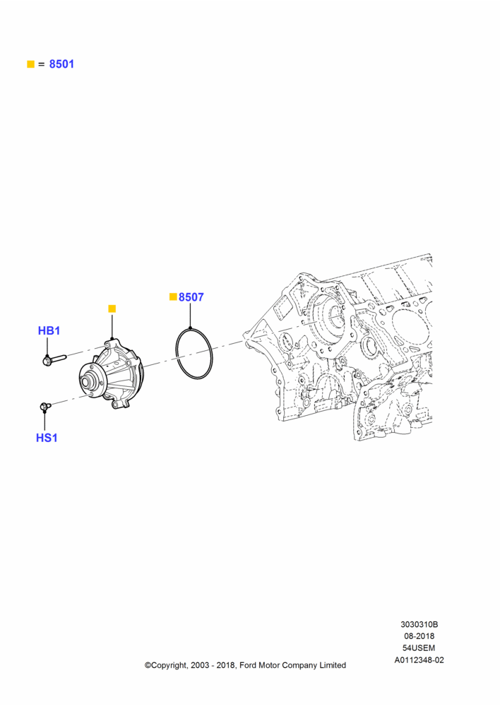 Water Pump, 5.4L 3V V8