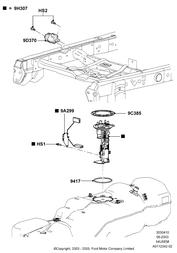 10B - Fuel Pump And Sender Unit, 126"/3200MM Wheelbase, 5.4L 3V V8; 02/JUN/2003-08/AUG/2005