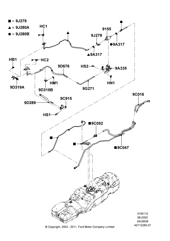 10C - Fuel Lines, 5.4L 3V V8; 02/JUN/2003-17/JUL/2006