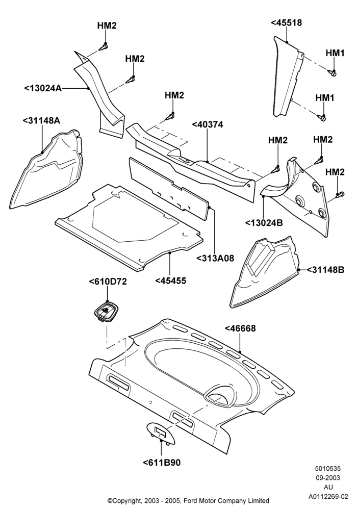 35C - Load Compartment Trim, 4 Door Sedan; 04/SEP/2003-27/AUG/2007