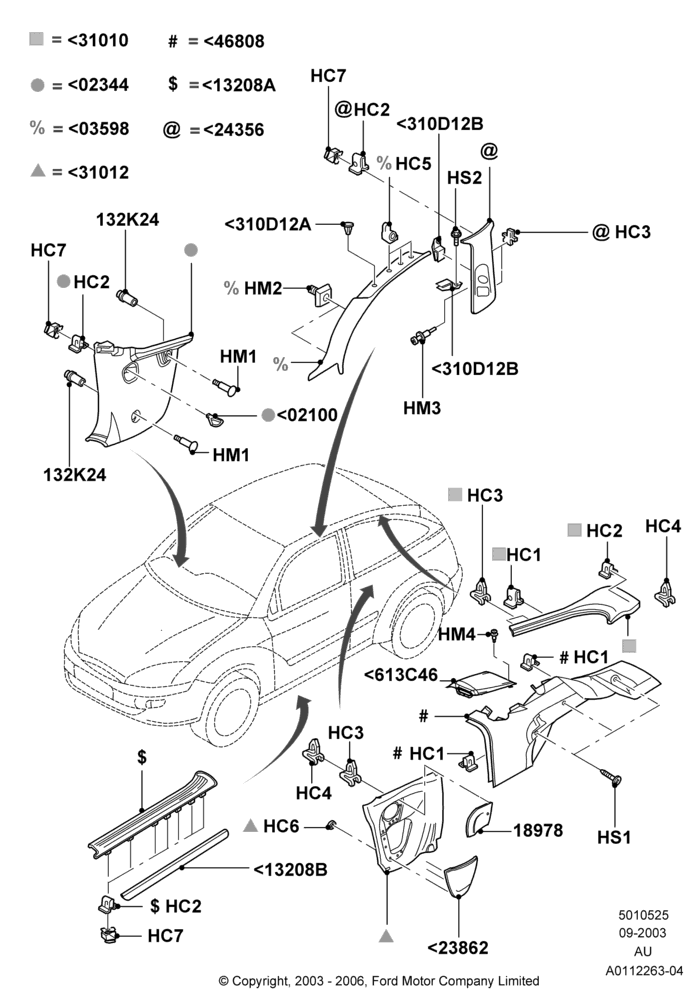 25A - Side Trim, 3 Door; 04/SEP/2003-05/APR/2004