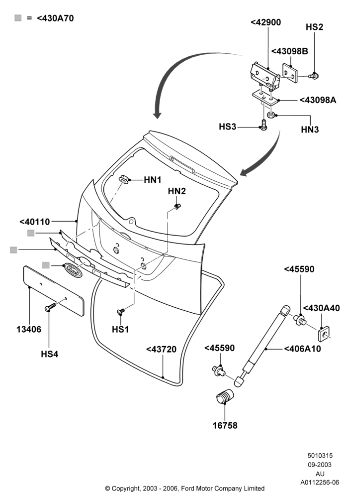15A - Luggage Compartment Door, 3 Door, 5 Door Sedan; 04/SEP/2003-27/AUG/2007