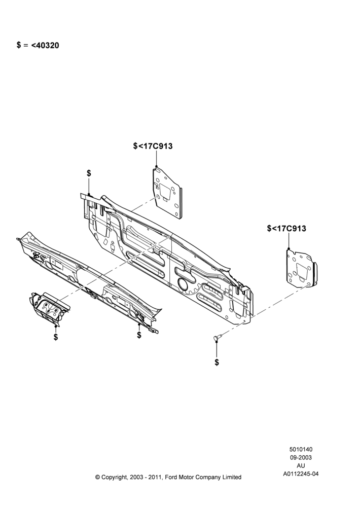 40A - Rear Panels and Rear Package Tray, 3 Door, 5 Door Sedan; 04/SEP/2003-27/AUG/2007