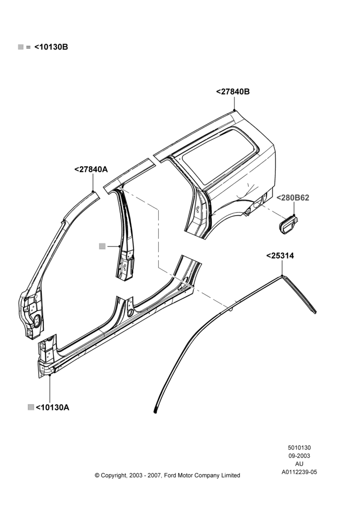 30C - Side Panels - Outer, 4 Door Wagon; 04/SEP/2003-27/AUG/2007