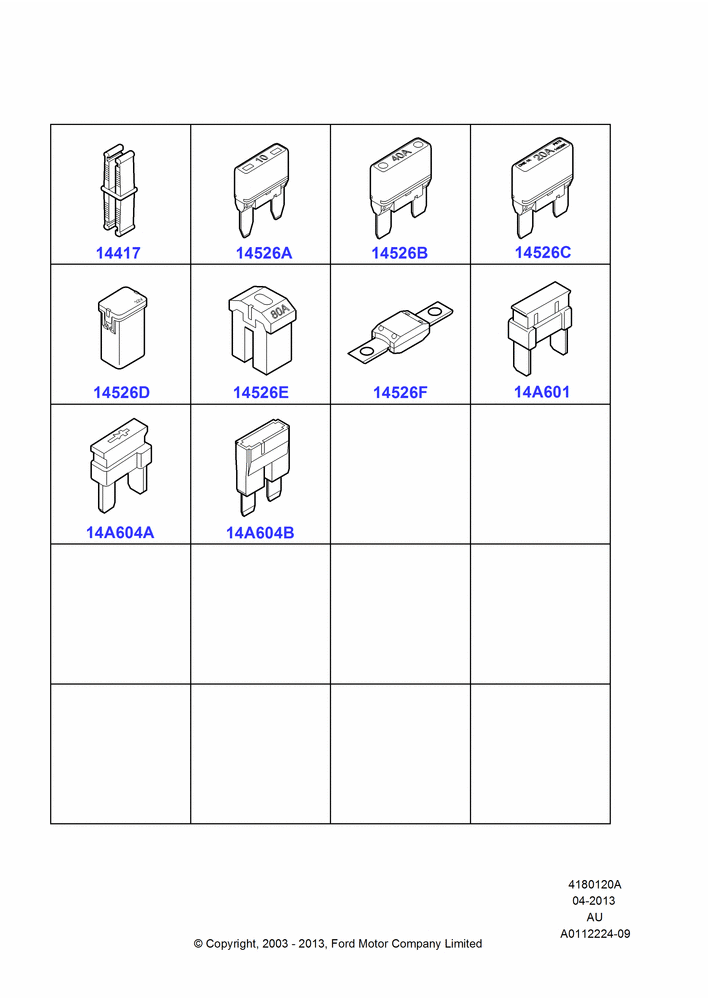 20A - Fuses, Holders and Circuit Breakers, Fuses, Circuit Breakers And Circuit Components; 04/SEP/2003-27/AUG/2007