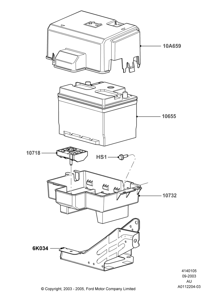 05A - Battery and Mountings; 04/SEP/2003-18/JUL/2005