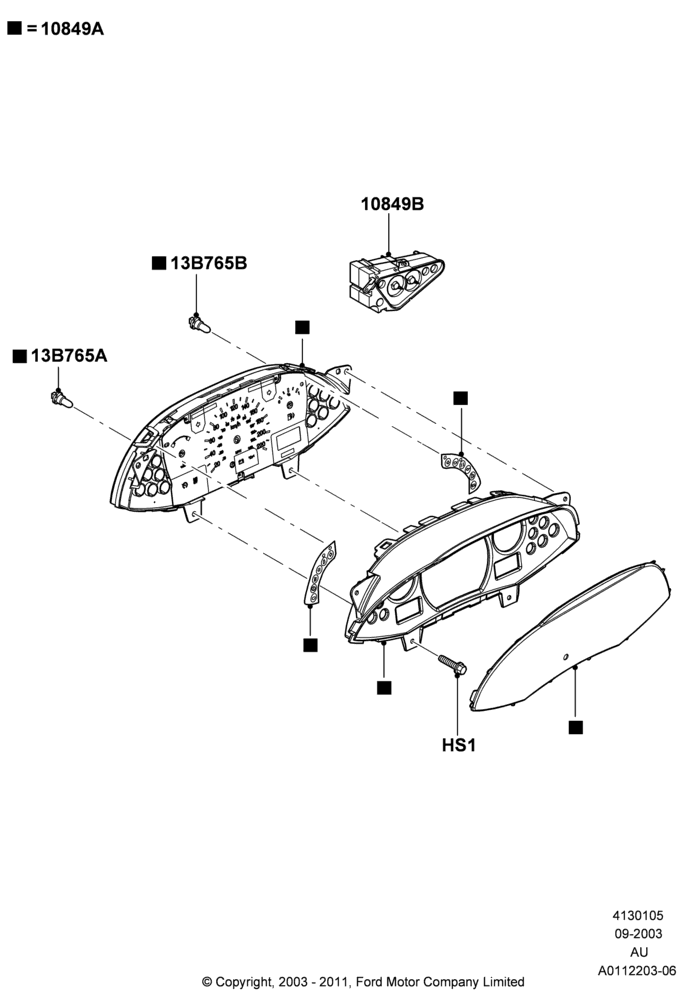 05A - Instrument Cluster, SVT Package; 04/SEP/2003-05/APR/2004
