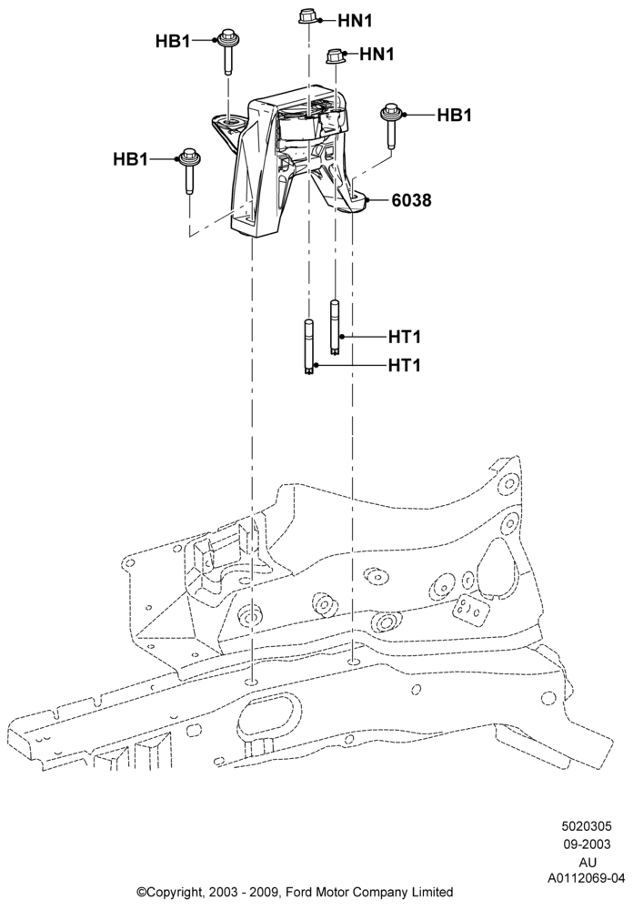 05B - Engine Mounting, 2.3L Duratec-HE (145PS) - MI4; 04/SEP/2003-27/AUG/2007