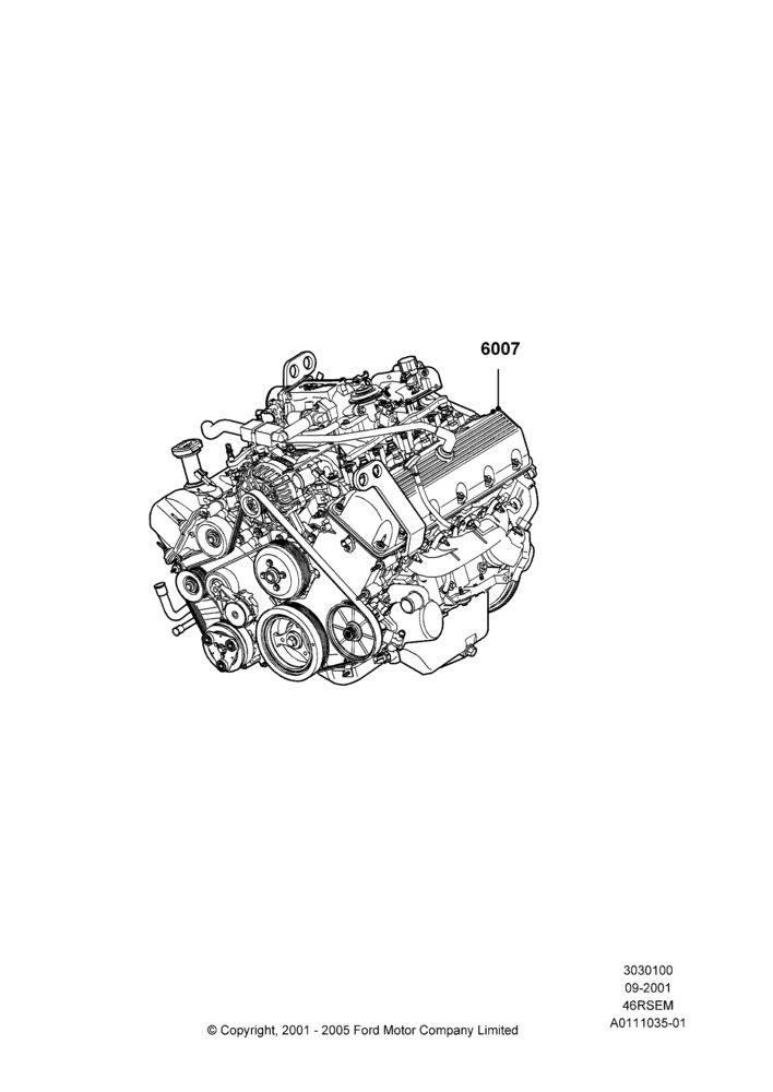 00A - Engine Assy Fully Dressed, 4.6 SOHC EFI, GT; 18/SEP/2000-12/MAY/2004