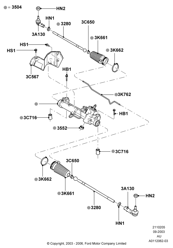05A - Steering Gear; 04/SEP/2003-21/JUL/2008