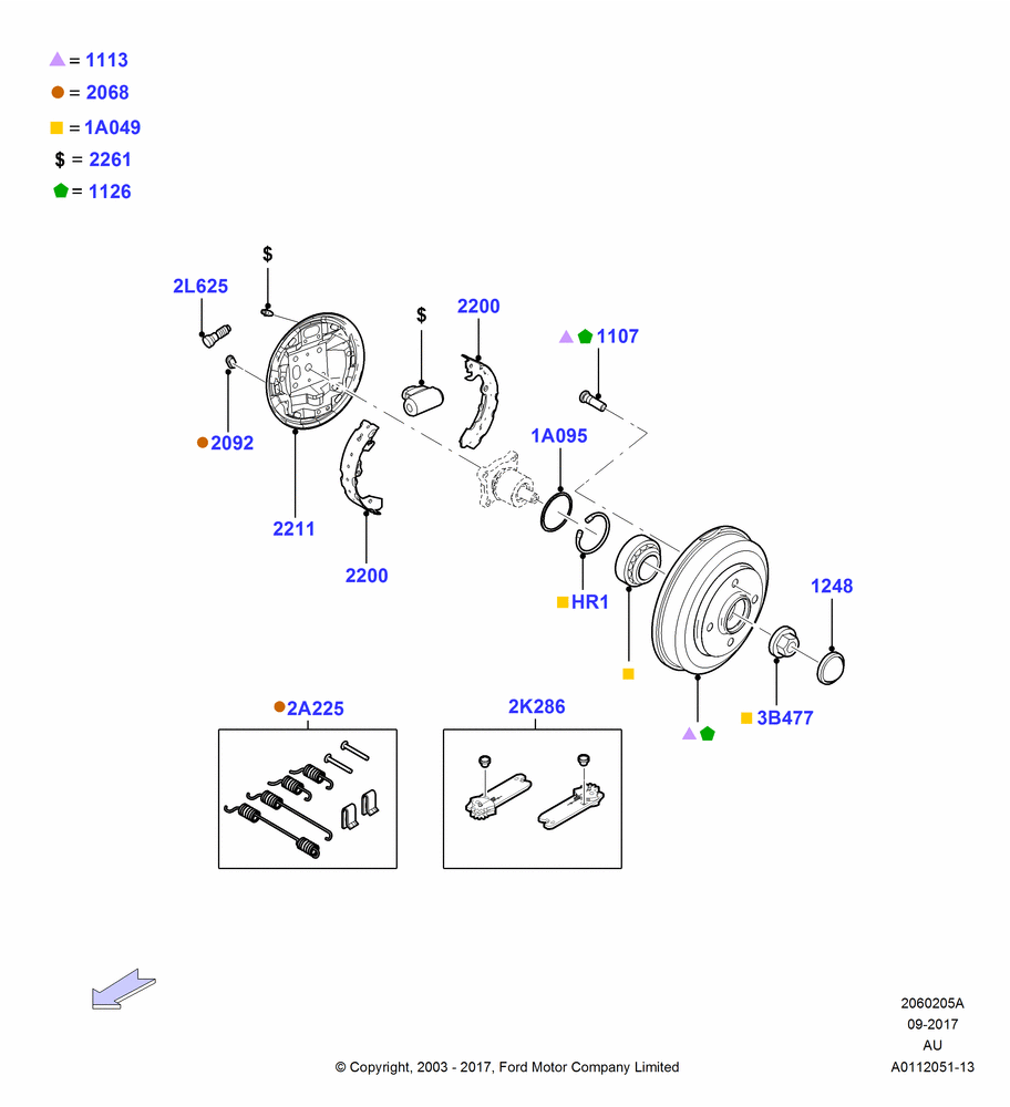 05A - Rear Drum Brakes, With Rear Drum Brakes; 04/SEP/2003-21/JUL/2008