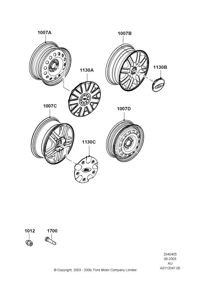 05B - Wheels, With 15" Wheels; 04/SEP/2003-05/APR/2004