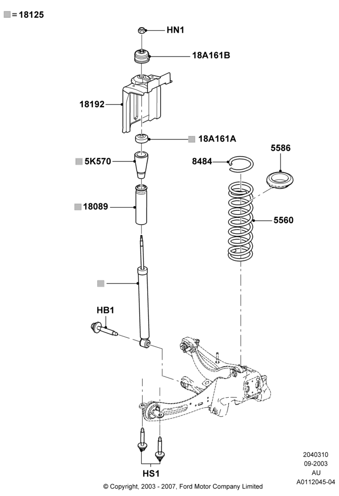 10A - Rear Springs and Shock Absorbers; 04/SEP/2003-27/AUG/2007