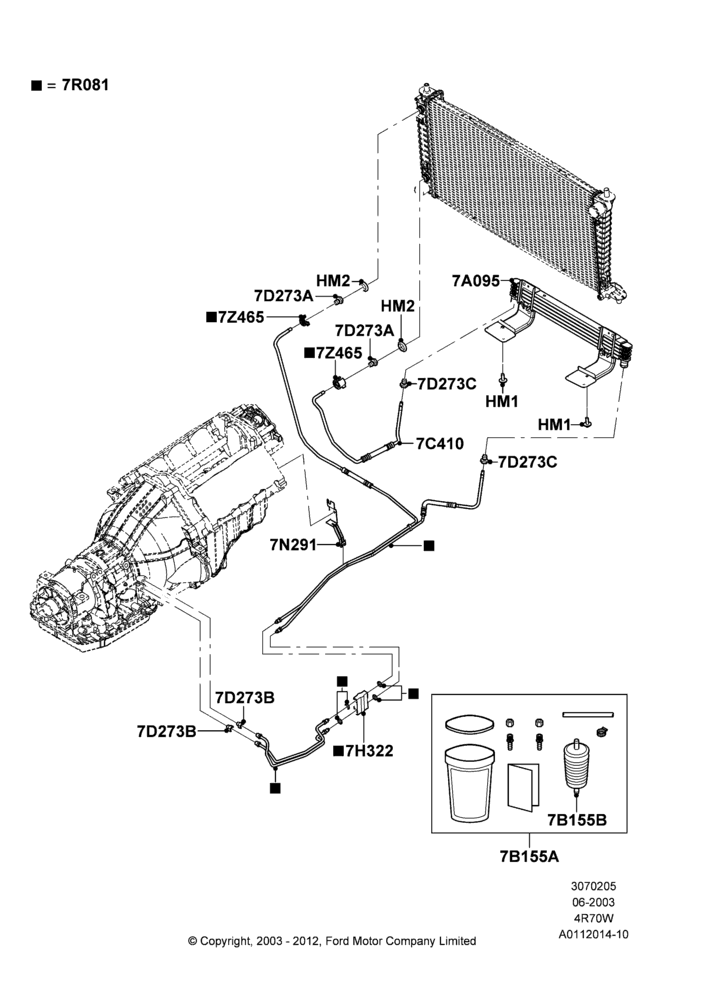 Transmission Cooling Systems, 4R70/4R75 W/E 4 Speed Trans