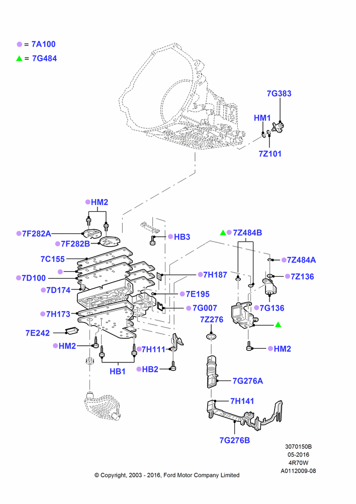 50B - Valve Body - Main Control & Servo's, 4R70/4R75 W/E 4 Speed Trans; 02/JUN/2003-18/AUG/2008