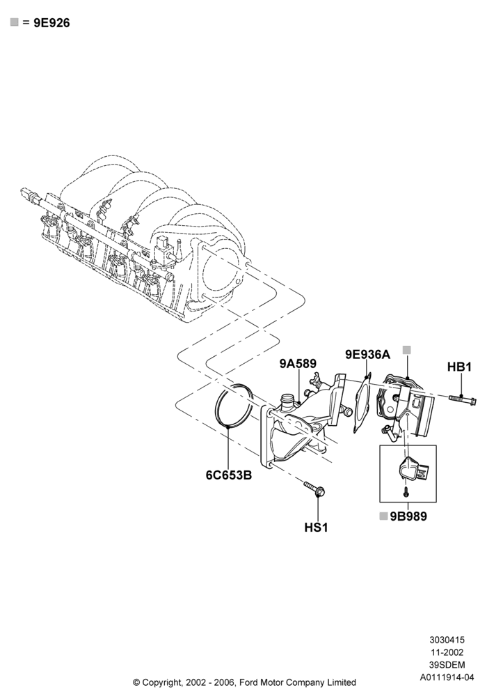 15D - Throttle Housing, 3.9L Dohc EFI NA V8 Gas*HP; 18/NOV/2002-01/JUL/2005