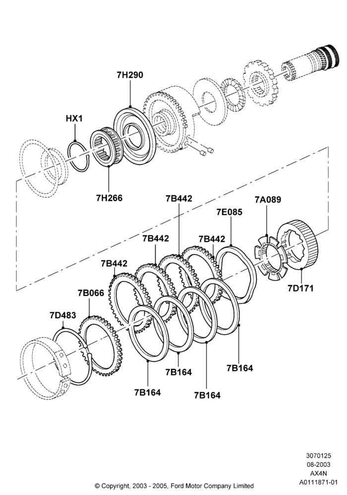 25 - Drive Plates - Low Clutch, AX4N; 25/AUG/2003-02/JAN/2007