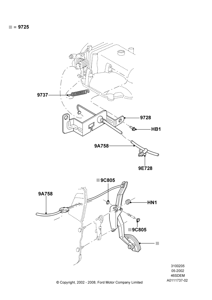 05B - Accelerator/Injection Pump Controls, 4.6 DOHC EFI S/C, Cobra; 06/MAY/2002-12/MAY/2004