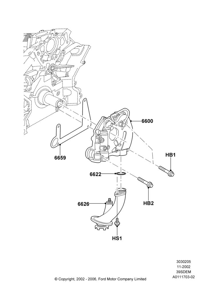 05D - Oil Pump, 3.9L Dohc EFI NA V8 Gas*HP; 18/NOV/2002-01/JUL/2005