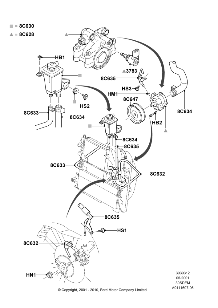 12B - Hydraulic Fan System, 3.9L Dohc EFI NA V8 Gas*HP; 04/JUN/2001-01/JUL/2005