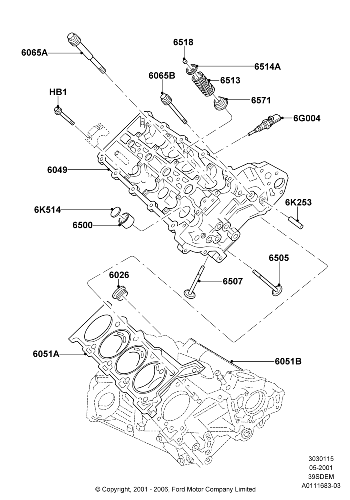 15B - Cylinder Head, 3.9L Dohc EFI NA V8 Gas*HP; 04/JUN/2001-01/JUL/2005