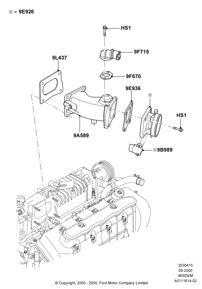 15B - Throttle Housing, 4.6 DOHC EFI S/C, Cobra; 06/MAY/2002-12/MAY/2004